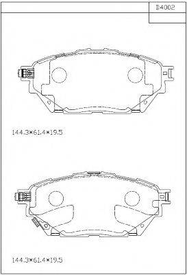 FUSO MK585740 Комплект гальмівних колодок, дискове гальмо