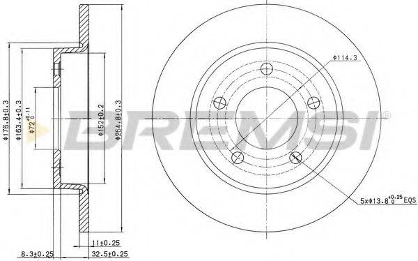 BREMSI DBB420S гальмівний диск