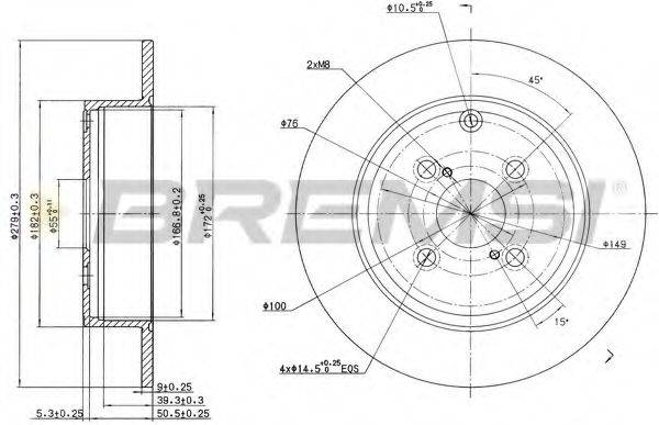BREMSI DBB421S гальмівний диск