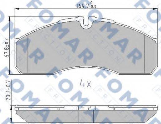 FOMAR FRICTION FO933581 Комплект гальмівних колодок, дискове гальмо