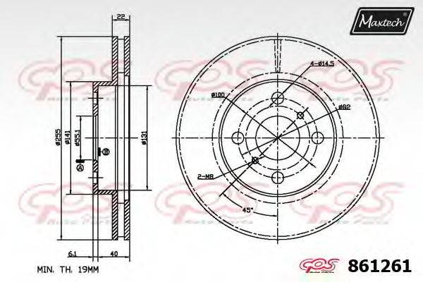MAXTECH 861261 гальмівний диск