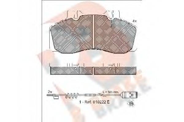 R BRAKE RB1080110 Комплект гальмівних колодок, дискове гальмо