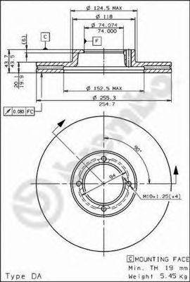 BREMBO 09567710 гальмівний диск
