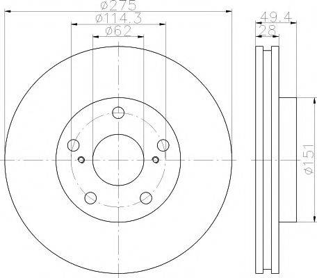 MINTEX MDC2257 гальмівний диск