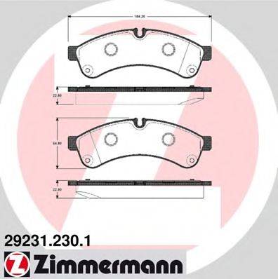 ZIMMERMANN 292312301 Комплект гальмівних колодок, дискове гальмо