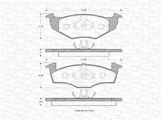 MAGNETI MARELLI 363702160390 Комплект гальмівних колодок, дискове гальмо