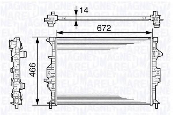 MAGNETI MARELLI 350213138500 Радіатор, охолодження двигуна